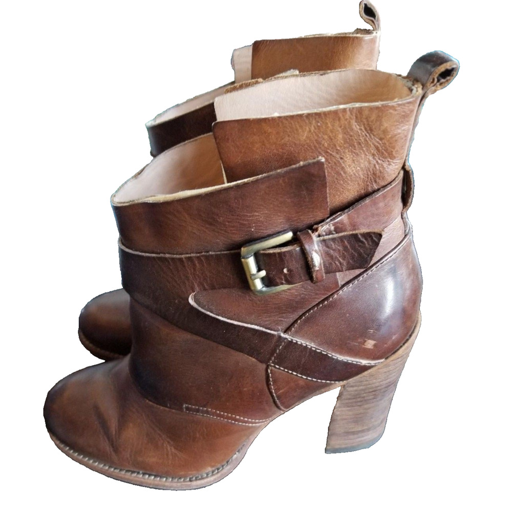 Belle by Sigerson Morrison Hannah Leather Nubuck Harness Boots Size 8.5 B